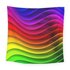 Spectrum Rainbow Background Surface Stripes Texture Waves Square Tapestry (large) by Simbadda