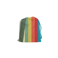 Texture Stripes Lines Color Bright Drawstring Pouches (xs)  by Simbadda