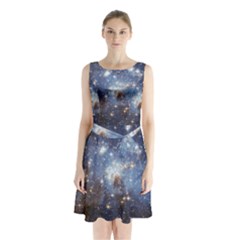 Large Magellanic Cloud Sleeveless Chiffon Waist Tie Dress by SpaceShop