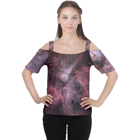 Carina Peach 4553 Women s Cutout Shoulder Tee by SpaceShop