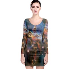 Pillar And Jets Long Sleeve Bodycon Dress by SpaceShop