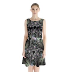 Beautiful Curves Sleeveless Chiffon Waist Tie Dress by Simbadda