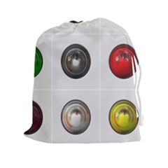 9 Power Buttons Drawstring Pouches (xxl) by Simbadda