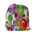 Colorful Bubbles Squares Background Drawstring Pouches (XXL) View2
