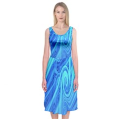 Vintage Pattern Background Wallpaper Midi Sleeveless Dress by Simbadda