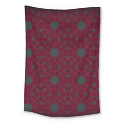 Blue Hot Pink Pattern With Woody Circles Large Tapestry by Simbadda
