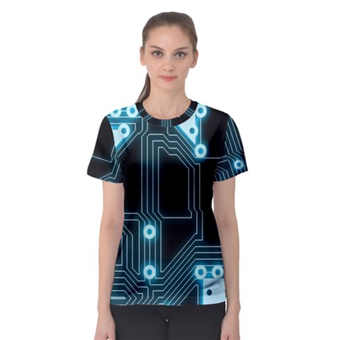A Completely Seamless Background Design Circuitry Women s Sport Mesh Tee by Amaryn4rt