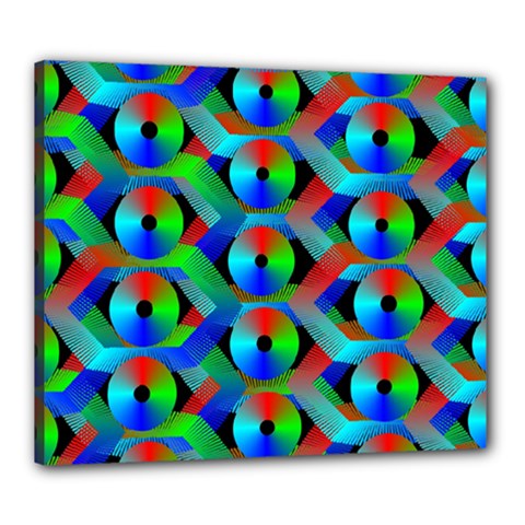 Bee Hive Color Disks Canvas 24  X 20  by Amaryn4rt