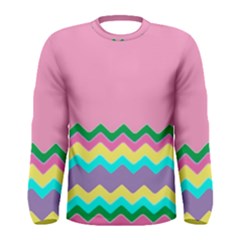 Easter Chevron Pattern Stripes Men s Long Sleeve Tee by Amaryn4rt