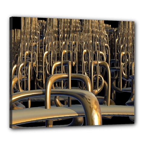 Fractal Image Of Copper Pipes Canvas 24  X 20  by Amaryn4rt