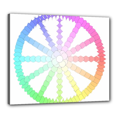Polygon Evolution Wheel Geometry Canvas 24  X 20  by Amaryn4rt