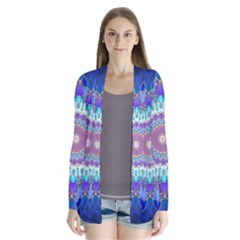 Power Flower Mandala   Blue Cyan Violet Cardigans by EDDArt
