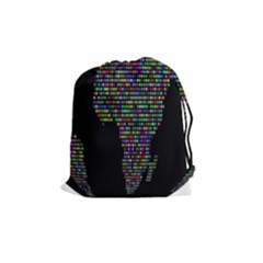 World Earth Planet Globe Map Drawstring Pouches (medium)  by Amaryn4rt