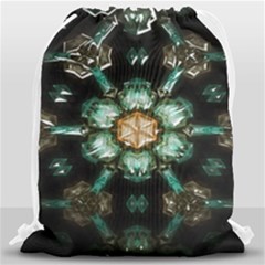Kaleidoscope With Bits Of Colorful Translucent Glass In A Cylinder Filled With Mirrors Drawstring Bag (large) by Simbadda