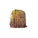 Summer Sun Set Fractal Forest Background Drawstring Pouches (Small)  View2