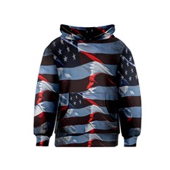 Grunge American Flag Background Kids  Pullover Hoodie by Simbadda