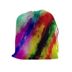 Colorful Abstract Paint Splats Background Drawstring Pouches (extra Large) by Simbadda