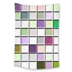 Color Tiles Abstract Mosaic Background Large Tapestry by Simbadda