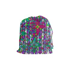 Sunny Roses In Rainy Weather Pop Art Drawstring Pouches (medium)  by pepitasart