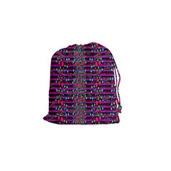 Raining Rain And Mermaid Shells Pop Art Drawstring Pouches (small)  by pepitasart