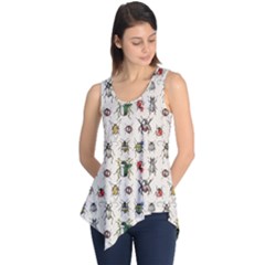 Gray Pattern With Watercolor Beetles Sleeveless Tunic Top by CoolDesigns