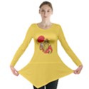 Yellow Pattern of the Bee on Honeycombs Long Sleeve Tunic Top View1