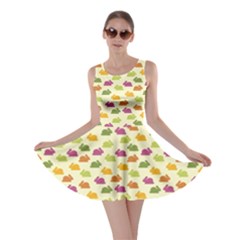 Orange Pattern With Funny Bunnies Skater Dress by CoolDesigns
