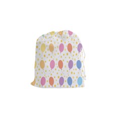 Balloon Star Rainbow Drawstring Pouches (small)  by Mariart
