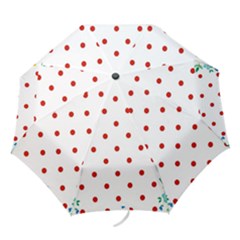 Flower Floral Polka Dot Orange Folding Umbrellas by Mariart