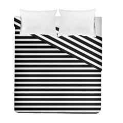 Horizontal Stripes Black Duvet Cover Double Side (full/ Double Size) by Mariart
