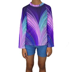 Color Purple Blue Pink Kids  Long Sleeve Swimwear by Mariart