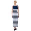 Horizontal Stripes Blue White Line Fitted Maxi Dress View2
