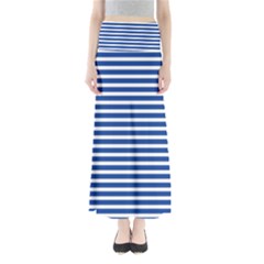 Horizontal Stripes Dark Blue Maxi Skirts by Mariart