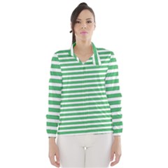 Horizontal Stripes Green Wind Breaker (women) by Mariart