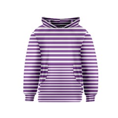 Horizontal Stripes Purple Kids  Pullover Hoodie by Mariart