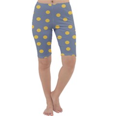 Limpet Polka Dot Yellow Grey Cropped Leggings  by Mariart