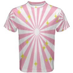 Hurak Pink Star Yellow Hole Sunlight Light Men s Cotton Tee by Mariart