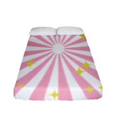 Hurak Pink Star Yellow Hole Sunlight Light Fitted Sheet (full/ Double Size) by Mariart