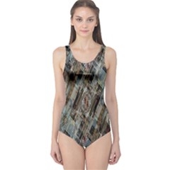 Abstract Chinese Background Created From Building Kaleidoscope One Piece Swimsuit by Simbadda