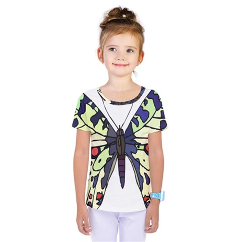 A Colorful Butterfly Image Kids  One Piece Tee by Simbadda