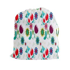 Lindas Flores Colorful Flower Pattern Drawstring Pouches (xxl) by Simbadda