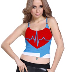Heartbeat Health Heart Sign Red Blue Spaghetti Strap Bra Top by Mariart