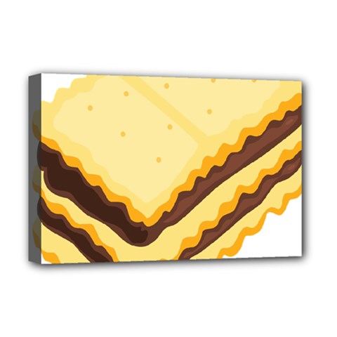 Sandwich Biscuit Chocolate Bread Deluxe Canvas 18  X 12   by Mariart