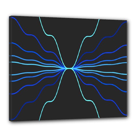 Sine Squared Line Blue Black Light Canvas 24  X 20  by Mariart