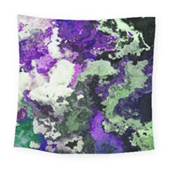 Background Abstract With Green And Purple Hues Square Tapestry (large) by Simbadda