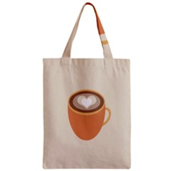 Artin Coffee Chocolate Brown Heart Love Zipper Classic Tote Bag by Mariart