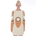Artin Coffee Chocolate Brown Heart Love Velvet Long Sleeve Shoulder Cutout Dress View2