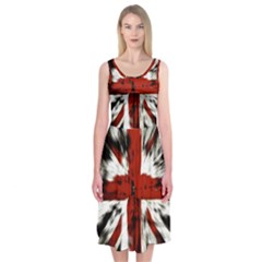 British Flag Midi Sleeveless Dress by Nexatart