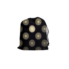 Gray Balls On Black Background Drawstring Pouches (small)  by Nexatart