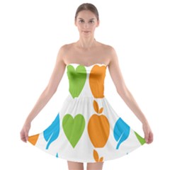 Fruit Apple Orange Green Blue Strapless Bra Top Dress by Mariart